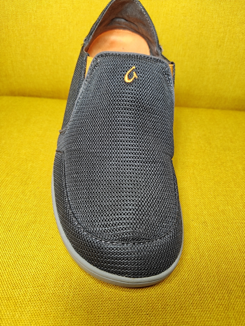 Olukai Men's Nohea Mesh Slip On Casual Shoes Graphite Orange Size 10 - Picture 5 of 8